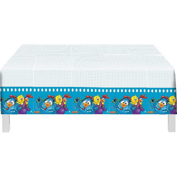 Toalha Plástica de Mesa Principal Festa Galinha Pintadinha - 1,80X1,18 Metros