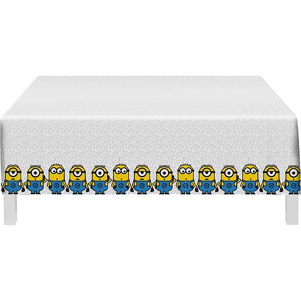 Toalha Plástica de Mesa Principal Festa Minions - 1,80X1,18 Metros