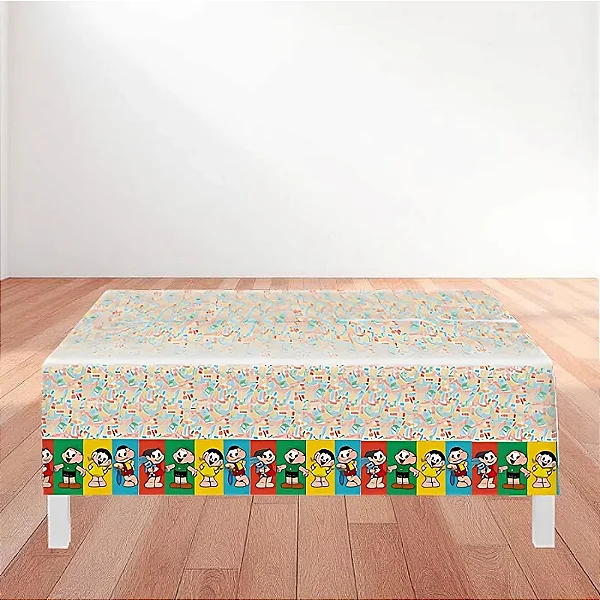 Toalha Plástica de Mesa Principal Festa Mônica - 1,80X1,18 Metros