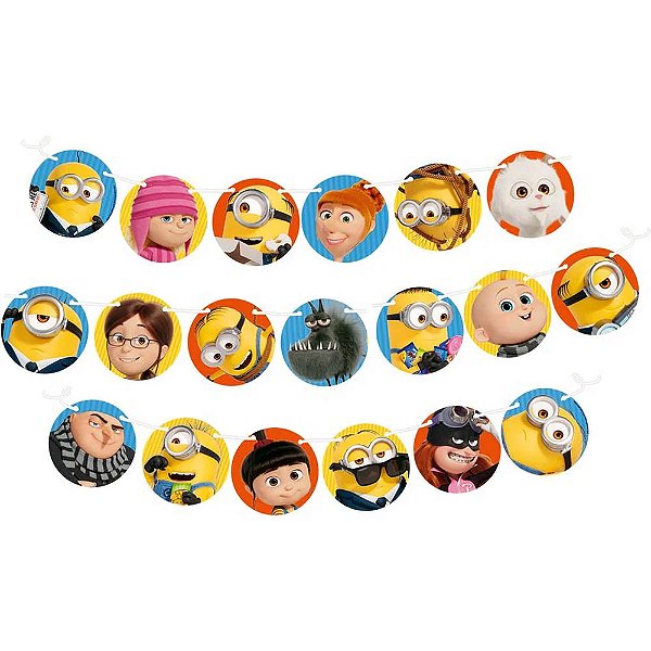 Faixa Feliz Aniversário Festa Minions - 2,40mts 1und