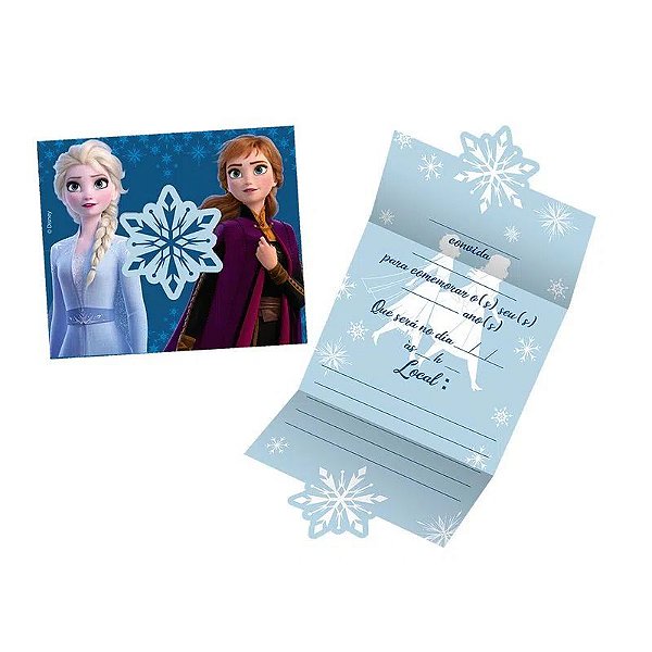 Convite de Festa Frozen - 8 unidades