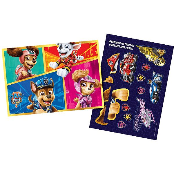 Kit Decorativo Parulha Canina - 1 folha Poster + 1 Folha com Várias Peças Destacáveis