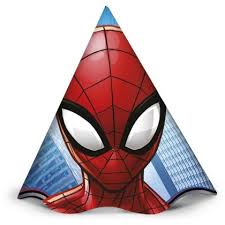 Chapéu de Aniversário Festa Homem Aranha - 8 Unidades