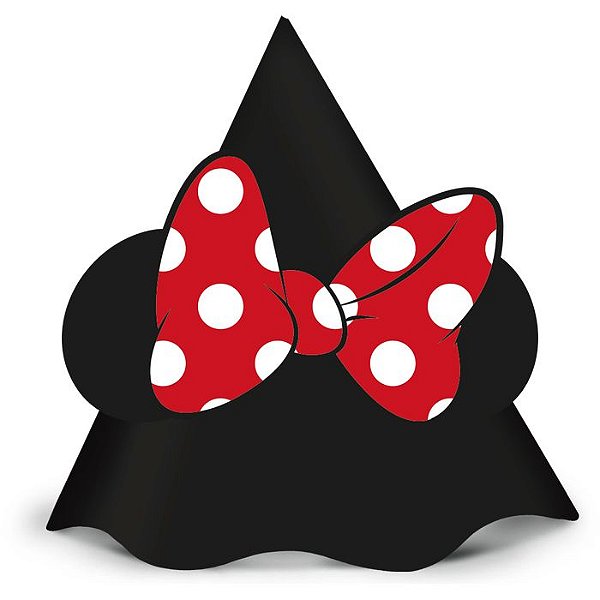 Chapéu de Aniversário Festa Minnie - 8 Unidades