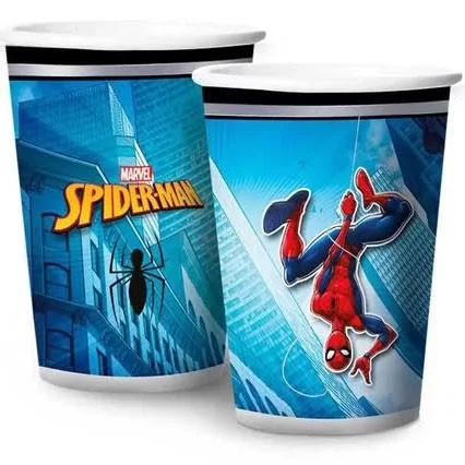 Copo de Papel Festa Homem Aranha 180ml - 8 Unidades