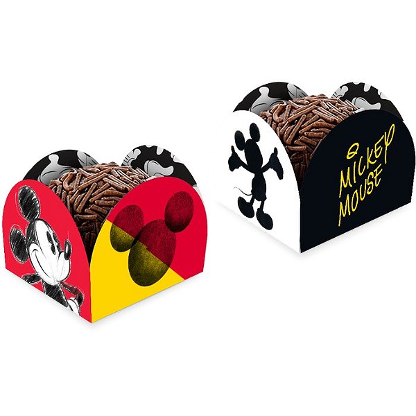 Porta Forminha Para Doces Festa Mickey 3,5x3,5cm - 40 Unidades
