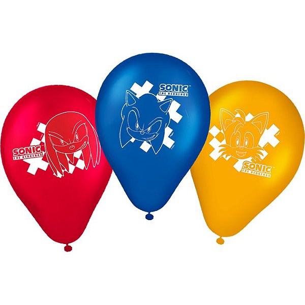 Balões Bexigas Sonic - 9 Polegadas (23cm) - 25 Unidades