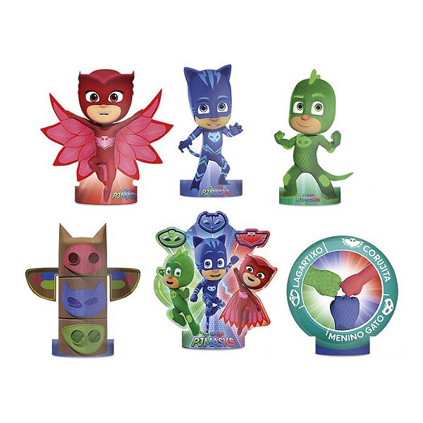 Decoração de Mesa PJ Masks – 6 Unidades