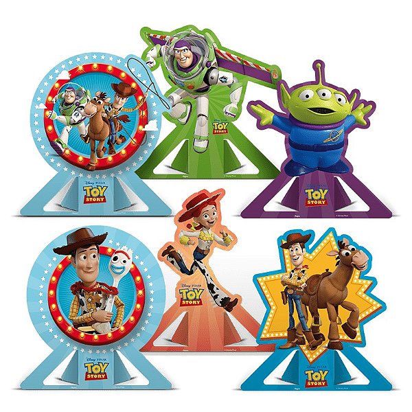 Decoração de Mesa Festa Toy Story em Papel Cartonado 20x15cm - 8 Unidades