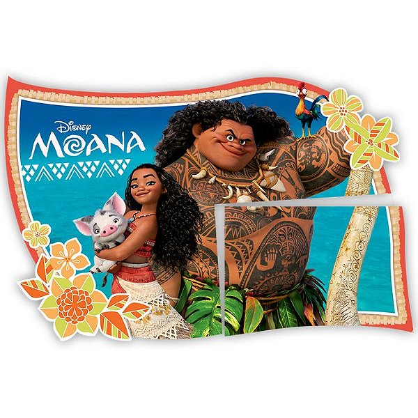 Painel Papel Gigante 4 Folhas Festa Moana 125x89cm - 1 Unidade