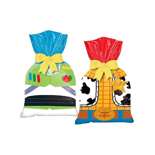 Sacola Plástica Festa Toy Story 27cm x 14cm - 8 Unidades