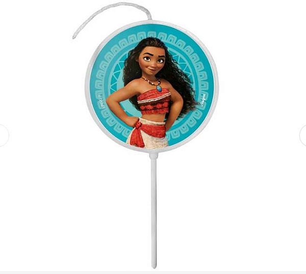 Vela Plana de Aniversário Festa Moana - Pavio Mágico