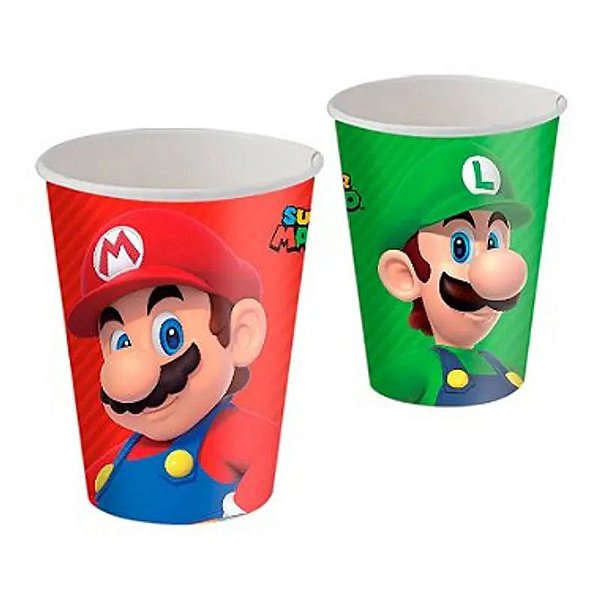 Copo de Papel Festa Super Mario 200ml - 8 Unidades