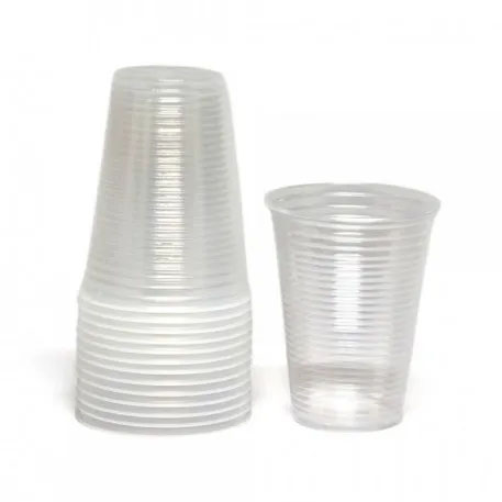 Copo Descartável Estriado Transparente 180 ml - 100 Unidades