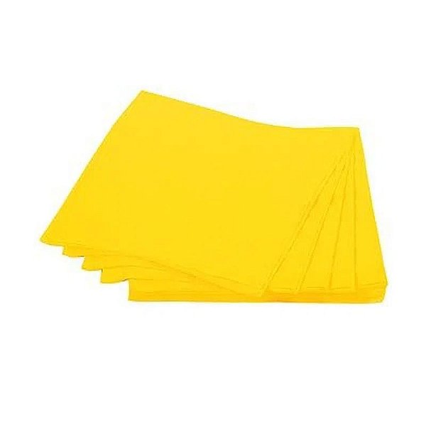 Guardanapo de Papel Crepado Amarelo 19,5cm x 22cm - 50 Unidades
