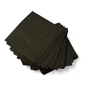 Guardanapo de Papel Crepado Preto 19,5cm x 22cm - 50 Unidades