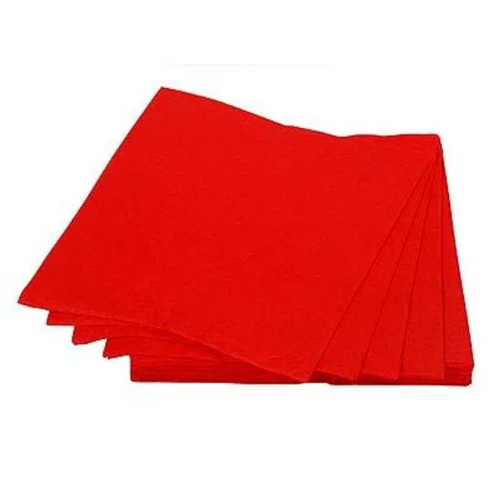 Guardanapo de Papel Crepado Vermelho 19,5cm x 22cm - 50 Unidades