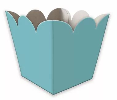 Cachepot de Papel Cartão Liso Azul Claro - Tamanho 10x9x9cm - 8 Unidades