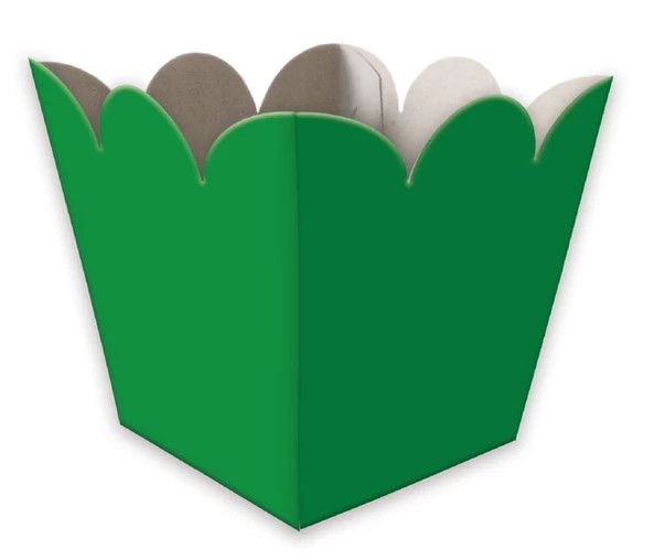 Cachepot de Papel Cartão Liso Verde - Tamanho 10x9x9cm - 8 Unidades