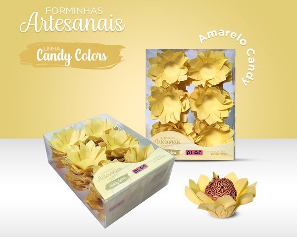 Forminha Veneza Amarelo Candy - 40 unidades