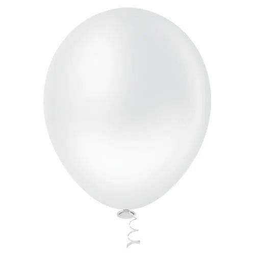 Balão Bexiga Branco - Tamanho 7 Polegadas (18cm) - 50 Unidades