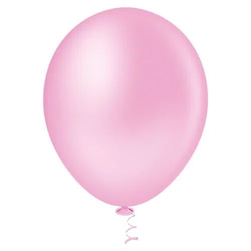 Balão Bexiga Rosa Baby - Tamanho 7 Polegadas (18cm) - 50 Unidades