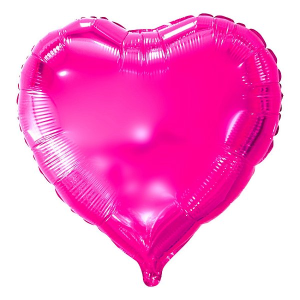 Balão Metalizado Coração Pink - 20 Polegadas (50cm) - Flutua Gás Hélio