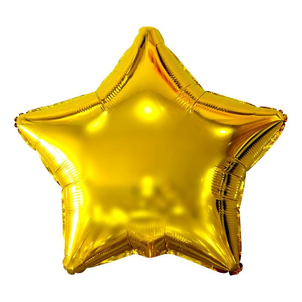 Balão Metalizado Estrela Dourada - 50cm - Flutua Com Gás Hélio