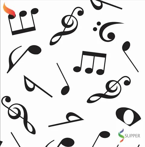 TNT Estampado Notas Musicais - 1,40m x 1m