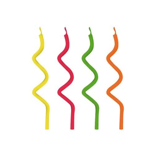 Velas Aniversario Festa Neon Espiral Fina Palito 8cm - 18 Velas