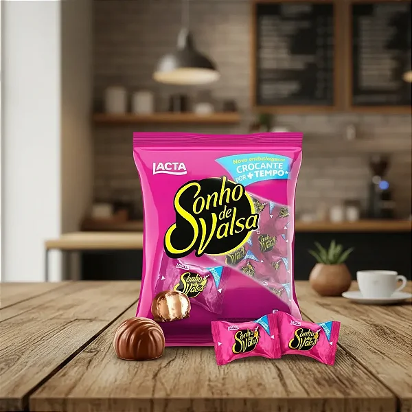 Bombom Chocolate Sonho de Valsa ao Leite - Pacote 1kg - 50 Bombons