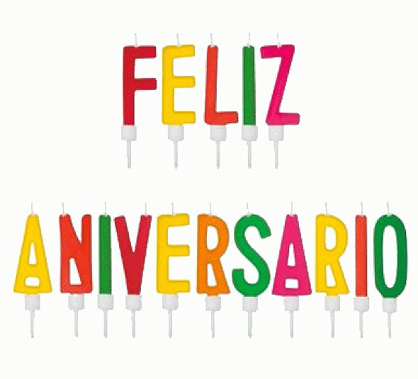 Vela Feliz Aniversário Colorida