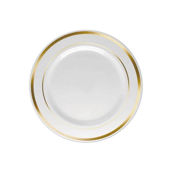 Prato de Sobremesa Luxo Dourado 16 cm - 6 unidades