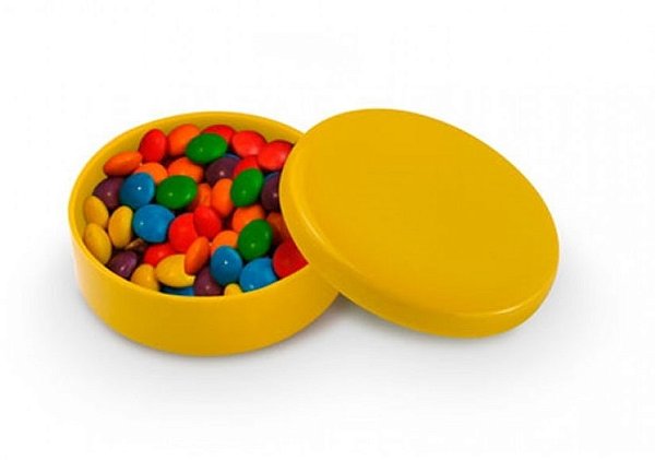 Latinha Plástica para Lembrancinha - Amarelo 5cm x 1cm - 10 Unidades
