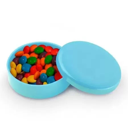 Latinha Plástica para Lembrancinha - Azul Claro 5cm x 1cm - 10 Unidades