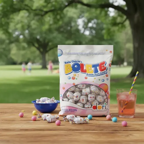 Bala Recheada com Chiclete Sabor Tutti-Frutti - 600 gramas