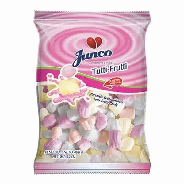 Bala de Coco Tutti-Frutti - 400 Gramas