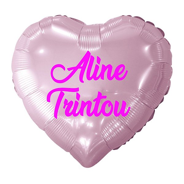 Balão Metalizado Coração Personalizado - Letra Alegra Pink