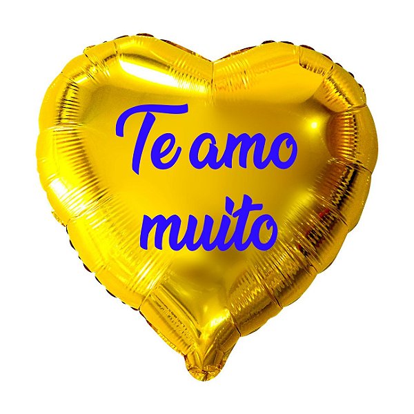 Balão Metalizado Coração Personalizado - Letra Alegra Azul