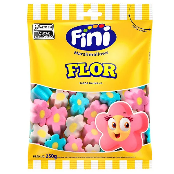 Marshmallow Fini Flor Macio e Delicioso para Festas e Sobremesas - 250 gramas