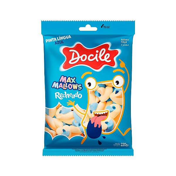 Marshmallow Recheado Pinta Língua - 220 gramas