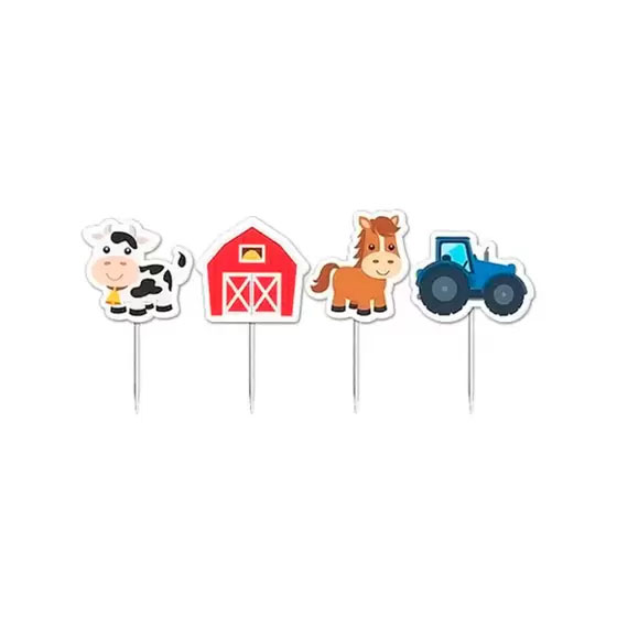 Picks Decorativo Fazendinha - 8 unidades