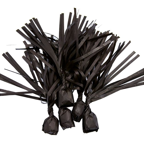 Papel para Bala de Coco Franjado - Preto - 40 unidades