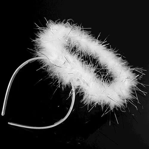 Tiara com Auréola de Anjo Branco - 20x15cm