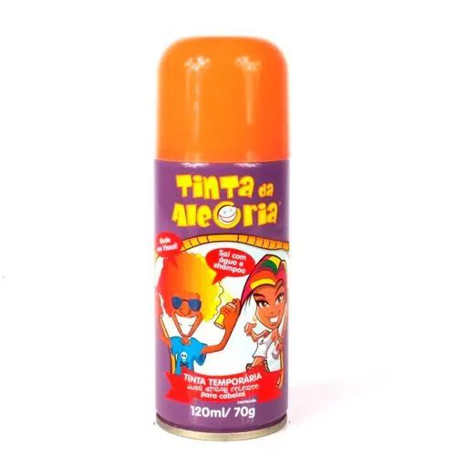 Tinta Spray Temporária Para Cabelo Laranja - 120 ml