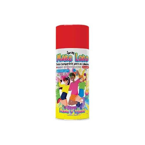 Tinta Spray Temporária Para Cabelo Vermelho - 120 ml