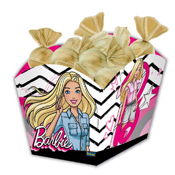 Cachepot de Papel Aniversário Festa Barbie - 9x8cm - 8 unidades