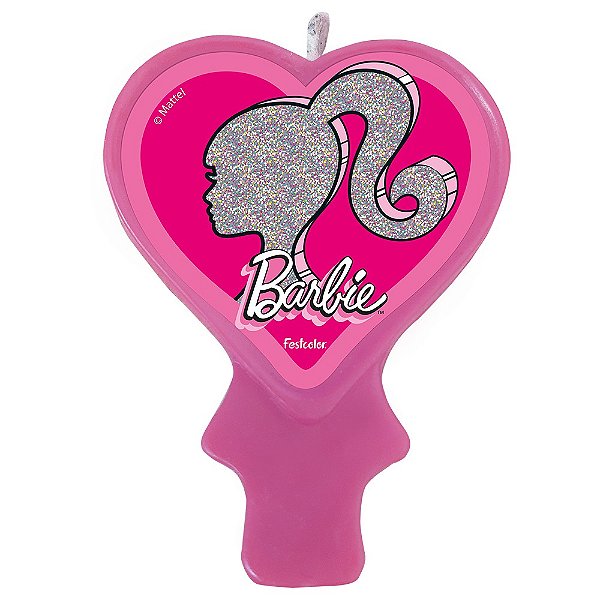 Vela Plana de Aniversário Festa Barbie 8CM