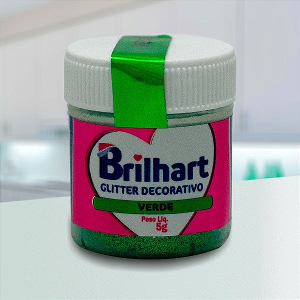 Glitter Decorativo Comestível Brilhart 5g - Verde