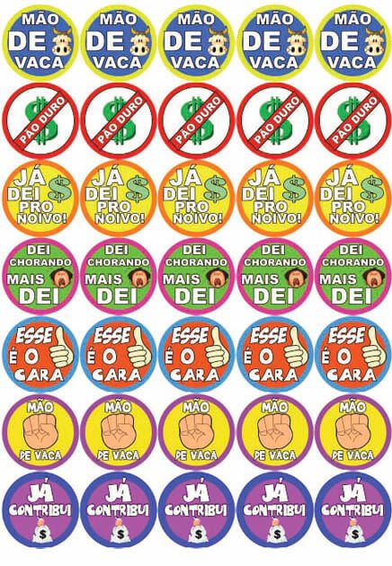 Adesivo Para Festas Na Hora da Gravata Cartela C/ 35 Adesivos